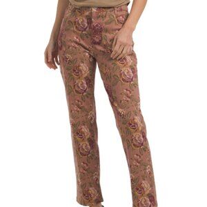 NEW BAGATELLE COLLECTION 5 Pocket Relaxed Straight Jeans Valencia Floral 825 2M7